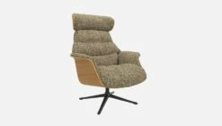 Habitat Fauteuil En Chêne Et Tissu Venezia - Vert Lichen - Pied Noir -meubles boutique fauteuil en chene et tissu venezia vert lichen pied noir 10274161 2