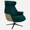 Habitat Fauteuil En Chêne Et Velours - Vert émeraude - Pied Noir