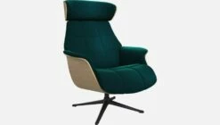 Habitat Fauteuil En Chêne Et Velours - Vert émeraude - Pied Noir -meubles boutique fauteuil en chene et velours vert sapin pied noir 1303667 2