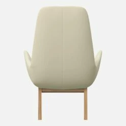 Habitat Fauteuil En Cuir Savoy - Blanc Albâtre - Pieds Chêne -meubles boutique fauteuil en cuir savoy blanc pieds chene 1245491 1