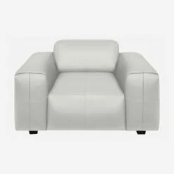 Habitat Fauteuil En Cuir Savoy - Blanc Albâtre -meubles boutique fauteuil en cuir savoy blanc 1108967 1