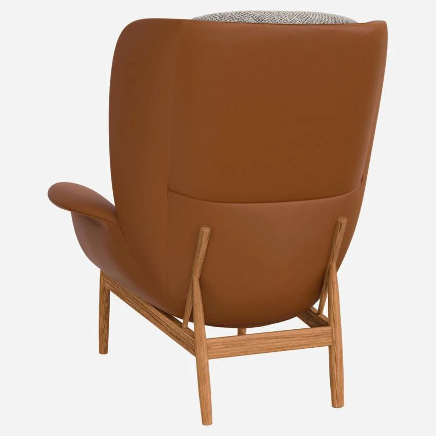 Habitat Fauteuil En Cuir Savoy Cognac Et Tissu Bellagio - Gris Nocturne 4 Habitat Fauteuil En Cuir Savoy Cognac Et Tissu Bellagio - Gris Nocturne – Image 4