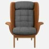 Habitat Fauteuil En Cuir Savoy Cognac Et Tissu Copparo - Gris Ardoise