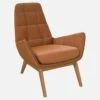 Habitat Fauteuil En Cuir Savoy - Marron Cognac - Pieds Chêne