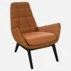 Habitat Fauteuil En Cuir Savoy - Marron Cognac - Pieds Noirs