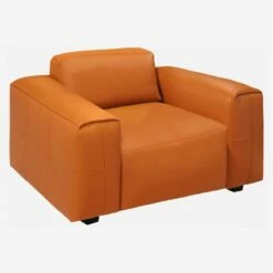 Habitat Fauteuil En Cuir Savoy - Marron Cognac -meubles boutique fauteuil en cuir savoy cognac 1108955