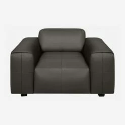 Habitat Fauteuil En Cuir Savoy - Gris Ardoise -meubles boutique fauteuil en cuir savoy gris anthracite 1108959 1