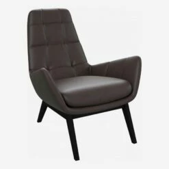 Habitat Fauteuil En Cuir Savoy - Marron Tonka - Pieds Noirs -meubles boutique fauteuil en cuir savoy marron amaretto pieds noirs 1102549 1