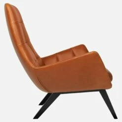 Habitat Fauteuil En Cuir Vintage Leather - Marron Cognac - Pieds Noirs -meubles boutique fauteuil en cuir vintage leather cognac pieds noirs 1237855