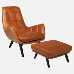Habitat Fauteuil En Cuir Vintage Leather - Marron Cognac - Pieds Noirs -meubles boutique fauteuil en cuir vintage leather cognac pieds noirs 1237859