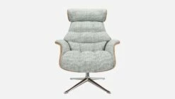 Habitat Fauteuil En Noyer Et Tissu Alba - Gris Brume - Pied Aluminium -meubles boutique fauteuil en noyer et tissu alba gris brume pied aluminium 10274869 2