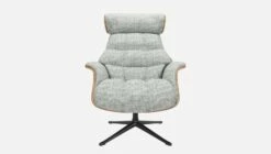 Habitat Fauteuil En Noyer Et Tissu Alba - Gris Brume - Pied Noir -meubles boutique fauteuil en noyer et tissu alba gris brume pied noir 10274853 2