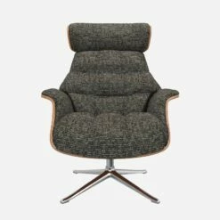 Habitat Fauteuil En Noyer Et Tissu Alba - Gris Nuage - Pied Aluminium