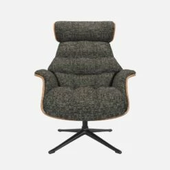 Habitat Fauteuil En Noyer Et Tissu Alba - Gris Nuage - Pied Noir -meubles boutique fauteuil en noyer et tissu alba gris nuage pied noir 10275045 1