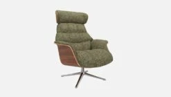 Habitat Fauteuil En Noyer Et Tissu Alba - Vert Orage - Pied Aluminium -meubles boutique fauteuil en noyer et tissu alba vert orage pied aluminium 10274937 2