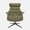 Habitat Fauteuil En Noyer Et Tissu Alba - Vert Orage - Pied Noir