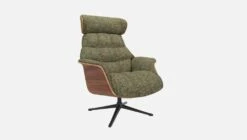 Habitat Fauteuil En Noyer Et Tissu Alba - Vert Orage - Pied Noir -meubles boutique fauteuil en noyer et tissu alba vert orage pied noir 10274921 2