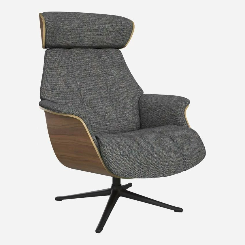 Habitat Fauteuil En Noyer Et Tissu Bellagio - Bleu Céleste - Pied Noir 2 Habitat Fauteuil En Noyer Et Tissu Bellagio - Bleu Céleste - Pied Noir – Image 2