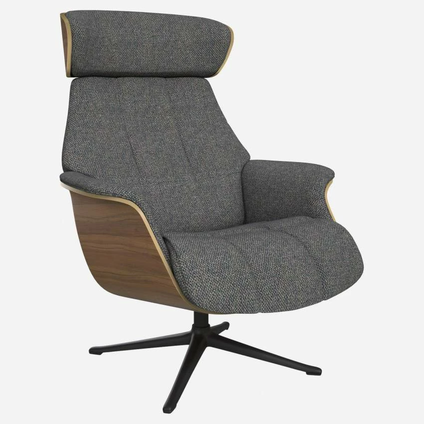 Habitat Fauteuil En Noyer Et Tissu Bellagio - Bleu Céleste - Pied Noir 1 Habitat Fauteuil En Noyer Et Tissu Bellagio - Bleu Céleste - Pied Noir