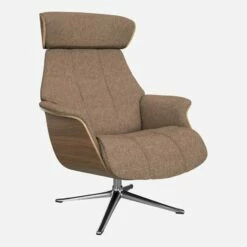 Habitat Fauteuil En Noyer Et Tissu Bellagio - Orange Aurore - Pied Aluminium -meubles boutique fauteuil en noyer et tissu bellagio orange pied aluminium 3769153 1