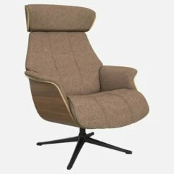 Habitat Fauteuil En Noyer Et Tissu Bellagio - Orange Aurore - Pied Noir