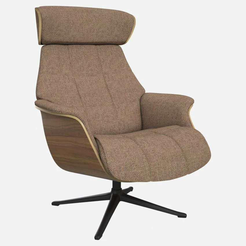 Habitat Fauteuil En Noyer Et Tissu Bellagio - Orange Aurore - Pied Noir 1 Habitat Fauteuil En Noyer Et Tissu Bellagio - Orange Aurore - Pied Noir