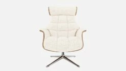 Habitat Fauteuil En Noyer Et Tissu Bormio - Blanc Albâtre - Pied Aluminium -meubles boutique fauteuil en noyer et tissu bormio blanc albatre pied aluminium 10374429 2