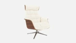 Habitat Fauteuil En Noyer Et Tissu Bormio - Blanc Albâtre - Pied Aluminium -meubles boutique fauteuil en noyer et tissu bormio blanc albatre pied aluminium 10374433 2