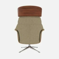 Habitat Fauteuil En Noyer Et Tissu Lucca - Blanc Mastic - Pied Aluminium -meubles boutique fauteuil en noyer et tissu lucca blanc mastic pied aluminium 12851653