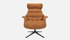 Habitat Fauteuil En Noyer Et Tissu Lucca - Marron Noisette - Pied Noir -meubles boutique fauteuil en noyer et tissu lucca marron noisette pied noir 10274661 2