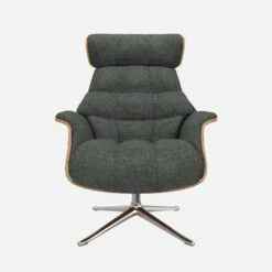 Habitat Fauteuil En Noyer Et Tissu Melina - Gris Ardoise - Pied Aluminium -meubles boutique fauteuil en noyer et tissu melina gris ardoise pied aluminium 10274421 1