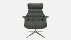Habitat Fauteuil En Noyer Et Tissu Melina - Gris Ardoise - Pied Aluminium -meubles boutique fauteuil en noyer et tissu melina gris ardoise pied aluminium 10274421 2