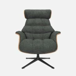 Habitat Fauteuil En Noyer Et Tissu Melina - Gris Ardoise - Pied Noir -meubles boutique fauteuil en noyer et tissu melina gris ardoise pied noir 10274405 1
