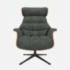 Habitat Fauteuil En Noyer Et Tissu Melina - Gris Ardoise - Pied Noir