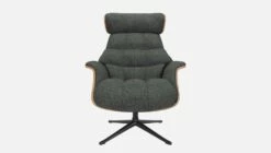 Habitat Fauteuil En Noyer Et Tissu Melina - Gris Ardoise - Pied Noir -meubles boutique fauteuil en noyer et tissu melina gris ardoise pied noir 10274405 2