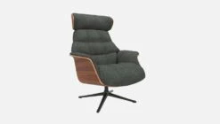 Habitat Fauteuil En Noyer Et Tissu Melina - Gris Ardoise - Pied Noir -meubles boutique fauteuil en noyer et tissu melina gris ardoise pied noir 10274409 2