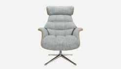 Habitat Fauteuil En Noyer Et Tissu Melina - Gris Asphalte - Pied Aluminium -meubles boutique fauteuil en noyer et tissu melina gris asphalte pied aluminium 10274485 2