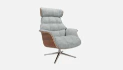 Habitat Fauteuil En Noyer Et Tissu Melina - Gris Asphalte - Pied Aluminium -meubles boutique fauteuil en noyer et tissu melina gris asphalte pied aluminium 10274489 2
