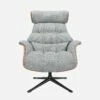 Habitat Fauteuil En Noyer Et Tissu Melina - Gris Asphalte - Pied Noir