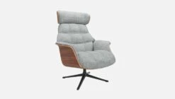 Habitat Fauteuil En Noyer Et Tissu Melina - Gris Asphalte - Pied Noir -meubles boutique fauteuil en noyer et tissu melina gris asphalte pied noir 10274473 2