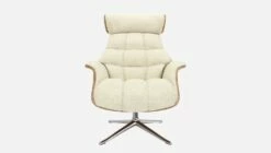 Habitat Fauteuil En Noyer Et Tissu Venezia - Blanc Craie - Pied Aluminium -meubles boutique fauteuil en noyer et tissu venezia blanc craie pied aluminium 10274357 2