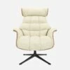 Habitat Fauteuil En Noyer Et Tissu Venezia - Blanc Craie - Pied Noir