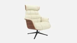 Habitat Fauteuil En Noyer Et Tissu Venezia - Blanc Craie - Pied Noir -meubles boutique fauteuil en noyer et tissu venezia blanc craie pied noir 10274345 2