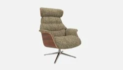 Habitat Fauteuil En Noyer Et Tissu Venezia - Vert Lichen - Pied Aluminium -meubles boutique fauteuil en noyer et tissu venezia vert lichen pied aluminium 10274169 2