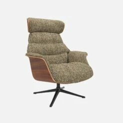 Habitat Fauteuil En Noyer Et Tissu Venezia - Vert Lichen - Pied Noir -meubles boutique fauteuil en noyer et tissu venezia vert lichen pied noir 10274153 1