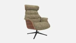 Habitat Fauteuil En Noyer Et Tissu Venezia - Vert Lichen - Pied Noir -meubles boutique fauteuil en noyer et tissu venezia vert lichen pied noir 10274153 2