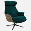 Habitat Fauteuil En Noyer Et Velours - Vert émeraude - Pied Noir