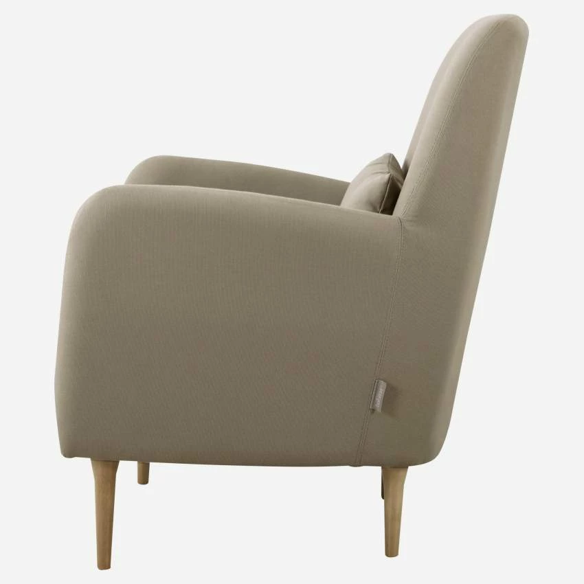 Habitat Fauteuil En Tissu - Beige - Pieds En Chêne 3 Habitat Fauteuil En Tissu - Beige - Pieds En Chêne – Image 3