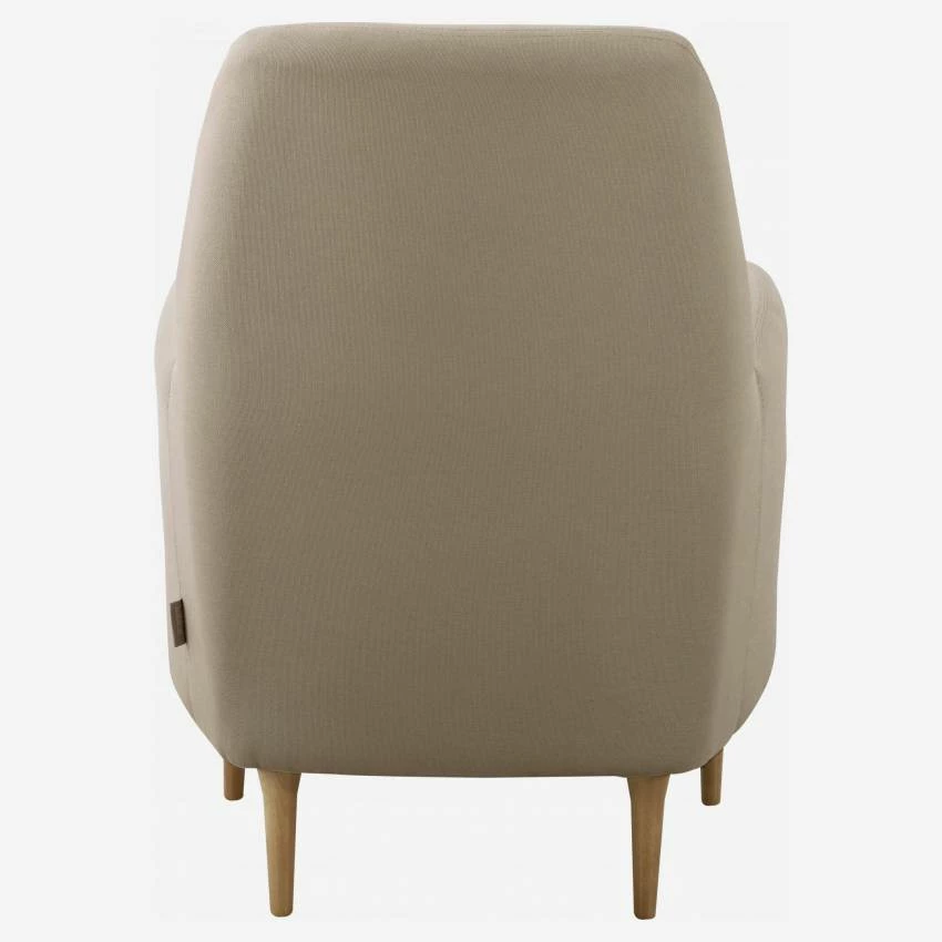 Habitat Fauteuil En Tissu - Beige - Pieds En Chêne 4 Habitat Fauteuil En Tissu - Beige - Pieds En Chêne – Image 4