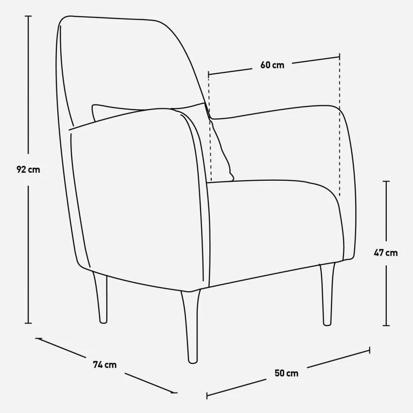 Habitat Fauteuil En Tissu - Beige - Pieds Foncés 3 Habitat Fauteuil En Tissu - Beige - Pieds Foncés – Image 3